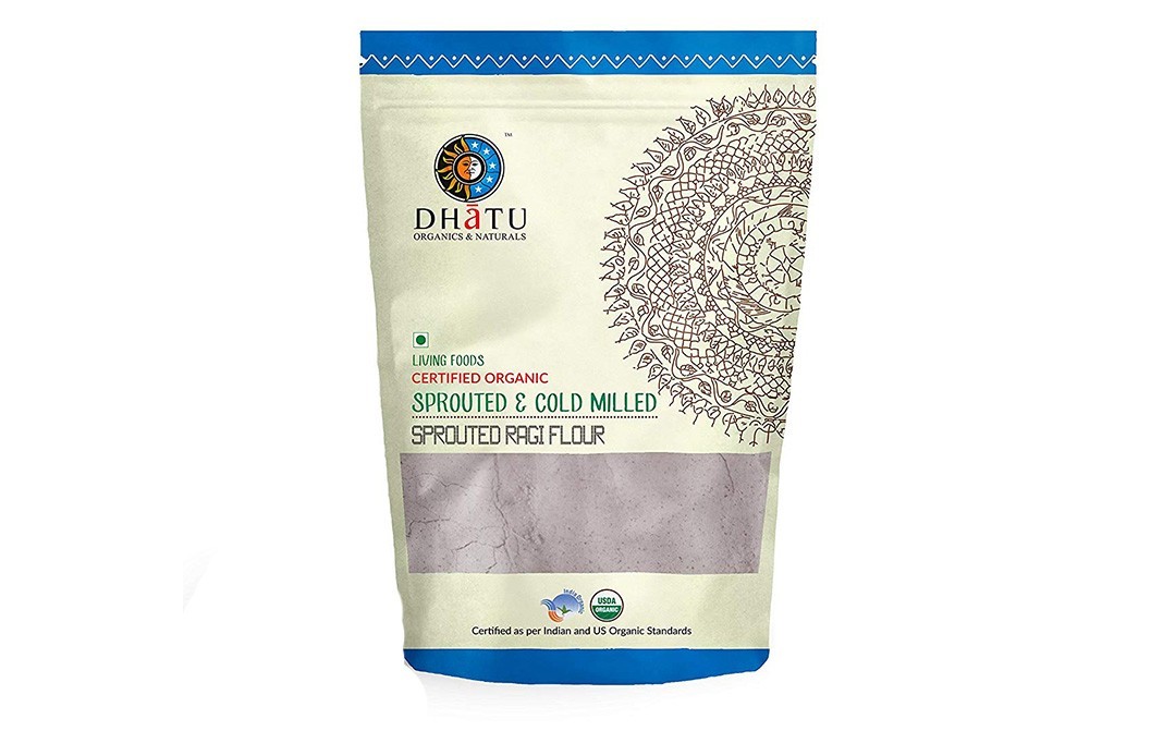 Dhatu Certified Organic Sprouted & Cold Milled - Sprouted Ragi Flour   Pack  500 grams